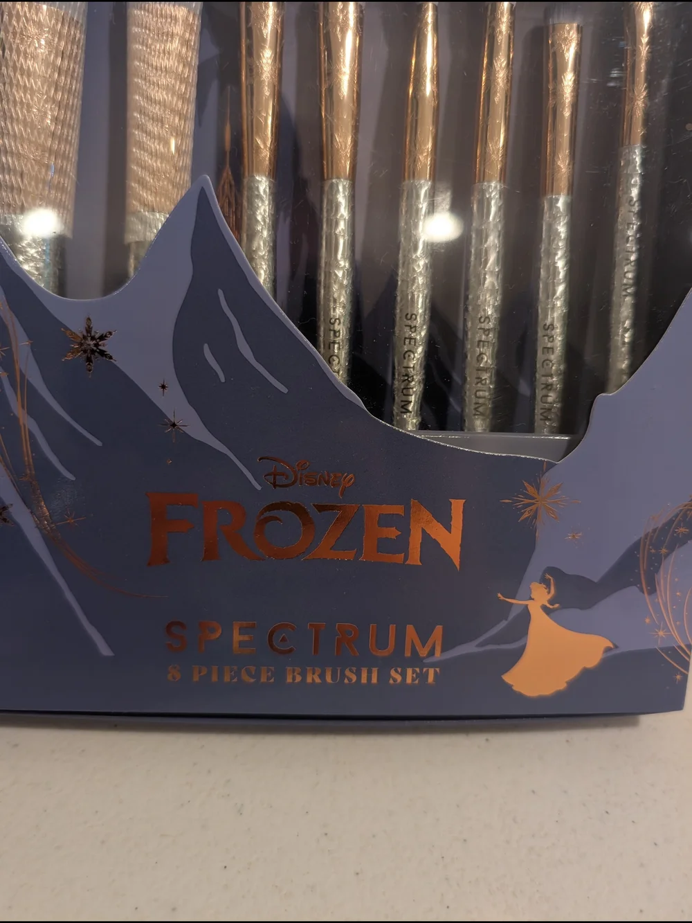 Disney Frozen 8-Piece Makeup Brush Set - Lavender & Gold